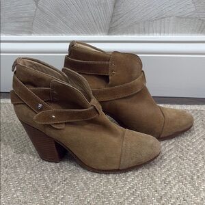 Rag and Bone Harrow Camel Suede Ankle Boots Size 7.5 (fits 6.5-7)